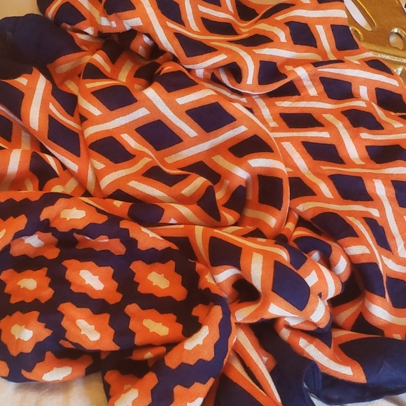 Mud Pie Accessories - Mud Pie Game Day Navy&"Tang" Infinity Scarf